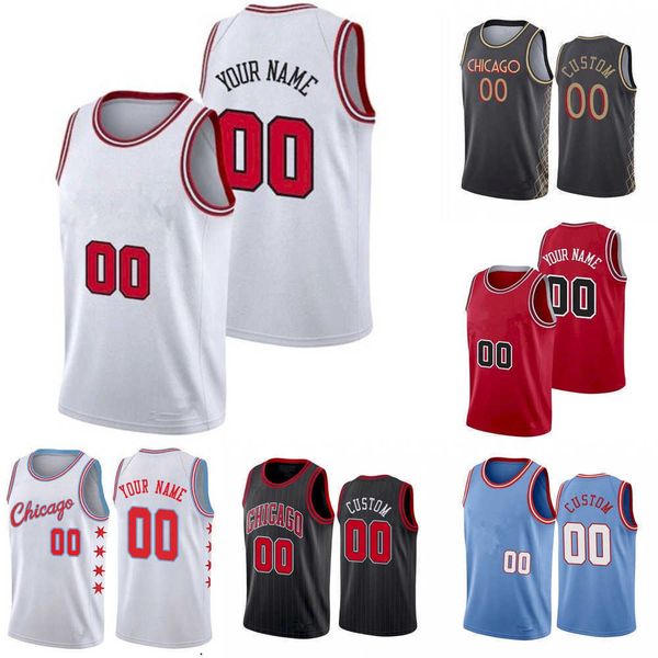 

2023 chicago''bulls''custom mens womens youth goran 7 dragic andre 3 drummond alex 6 caruso patrick 44 williams ayo 12 d, Black;red
