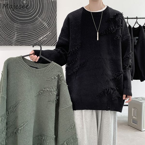 

men's sweaters men hole pullovers hip-pop distressed baggy o-neck sweaters bf harajuku knitting autumn winter warm couples jumper styl, White;black