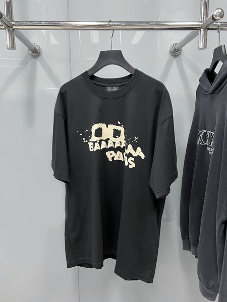 

duyou oversize t shirt with vintage jersey wash letters 100% cotton t-shirt men casuals basic t-shirts women quality classical dy8915, White;black