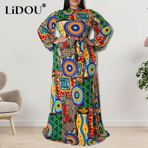 

plus size dresses autumn winter print y2k plus size dress women long sleeve oversized aesthetic vestidos de fiesta elegant fashion chic robe, Black