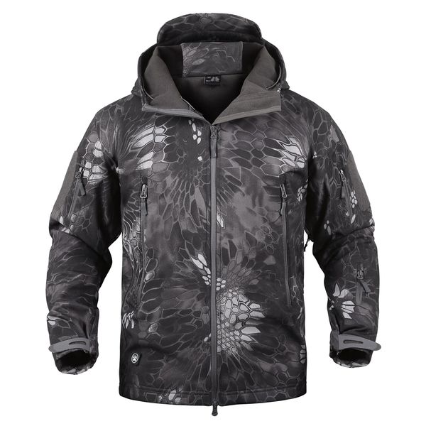 

winter military fleece jacket men soft shell tactical waterproof army camouflage coat airsoft clothing multicam windbreaker, Black;brown