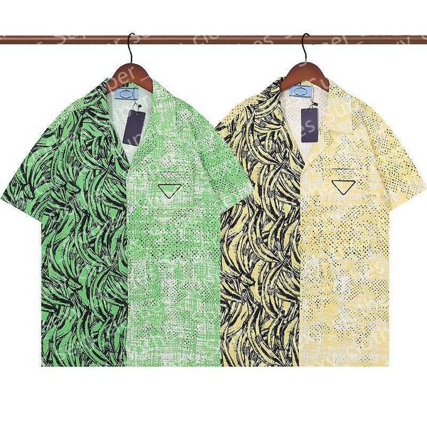 

luxury designer shirts mens fashion geometric print bowling shirt hawaii floral casual men slim fit short sleeve varietymsiw, White;black