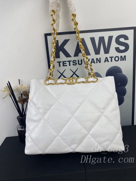 

new luxury bag shopping bag soft sheepskin shopping bag designer bag women's handbag chain purse metal logo tote large capacity crossbo