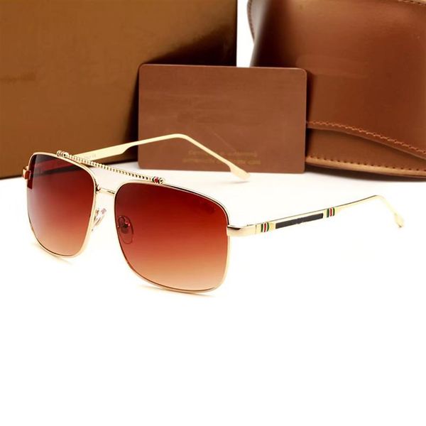 

2022 brand design sunglasses women men designer good quality fashion metal oversized vintage female male uv400243b, White;black