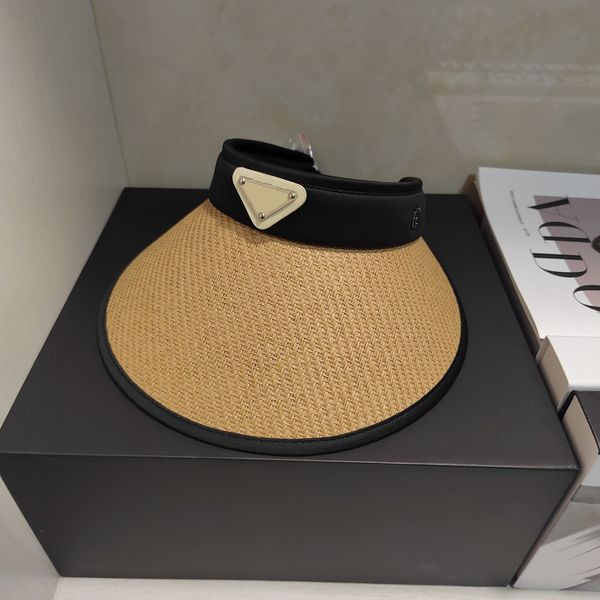 

cool visors hat womens summer leisure sports sunscreen empty hat straw cotton flow rate fashion trend designer visor, Black;white