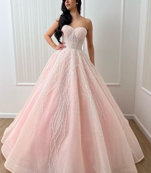 

pink ball gown evening dresses sleeveless sweetheart beaded appliques sparkly sequins floor length celebrity formal prom dress plus size gow, Black;red