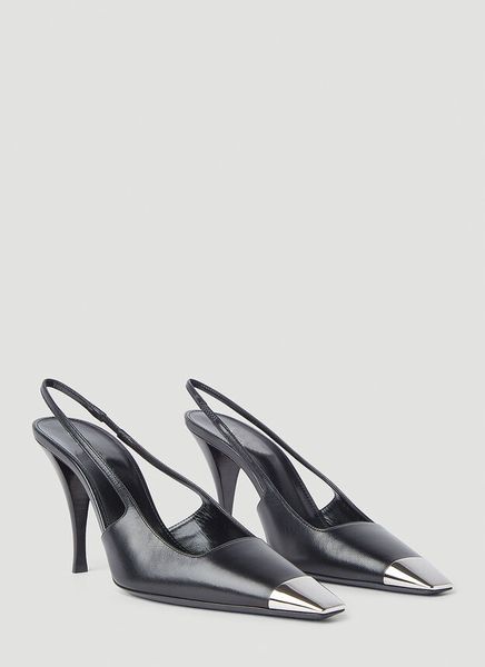 

designer heels women dress shoes luxury blade slingback pumps in patent leather square toes eu35-40 with box dresses party, Black