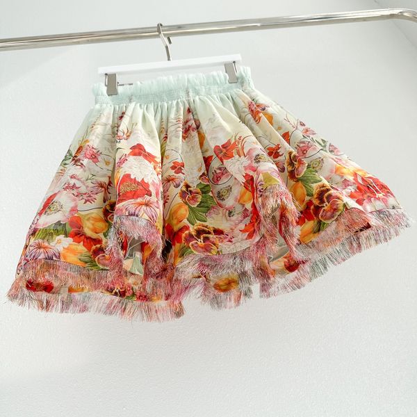 

skirts 2023 australian designer designed silk linen fringed waist mini skirt, Black