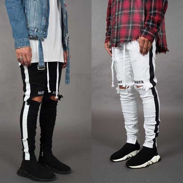 

fashion stylist skinny jeans men straight slim elastic jeans mens casual biker male stretch denim trouser classic pants5l9f5l9f, Blue