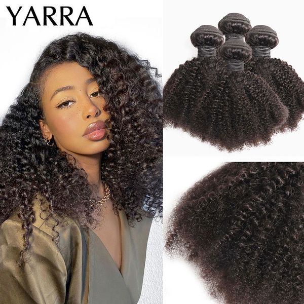 

lace wigs yarra brazilian afro kinky curly human hair bundles 4b 4c bulk weave bundle deal wholesale 230301, Black;brown