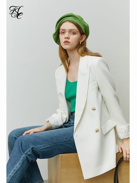 

women's suits blazers fsle classic suit jacket women autumn office lady elegant fashionable casual female blazer suit solid color 23030, White;black