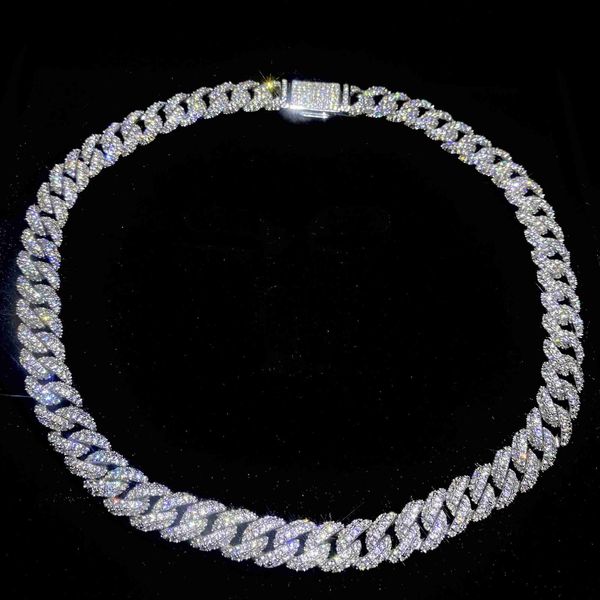 

yss jewelry 925 silver hip hops 10mm white gold plated cuban chain