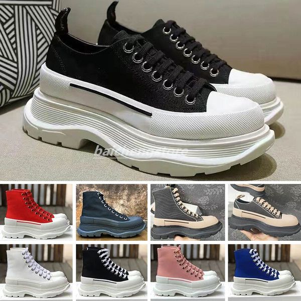 

designer boots tread slick canvas trainers fashion casual shoes low mc sneaker arrivals platform shoes high triple white royal pale pink red, White;red