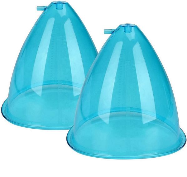 

a pair plastic blue big cup for slimming butt lift treatment buttock breast enlargement vacuum suction machine