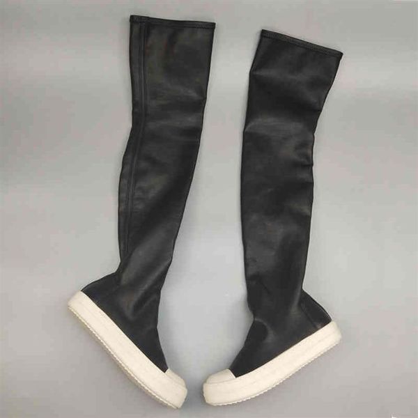 

og rick hip hop ro owens women's high boots casual snow flats woman shoes women winter 2021258v, Black
