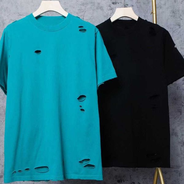 

official mens t shirts fashion summer hip hop tee mans womens luxury designer short sleeve men hole style tees couples round neck sweatshirt, White;black