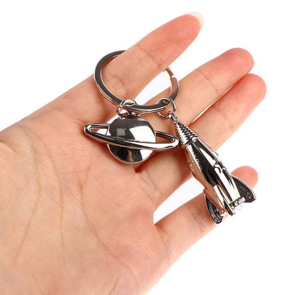 

key rings metal rocket keychain men dream planet spaceship key chain space travelling r230301, Slivery;golden