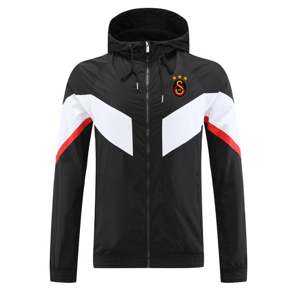 

2023 galatasaray soccer mens jackets hooded windbreaker coats waterproof windproof full zipper windbreak hoodie football jacket coat sweate, Black;brown
