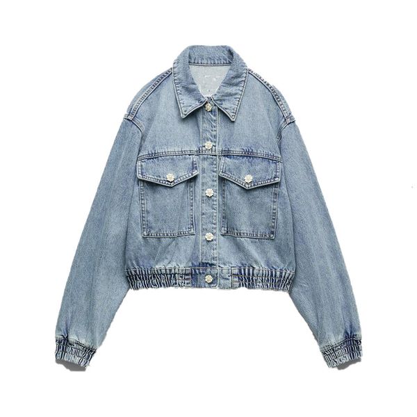 

womens jackets zach aiisa fall and winter womens lapel longsleeved casual pockets high waist denim short jacket 230302, Black;brown