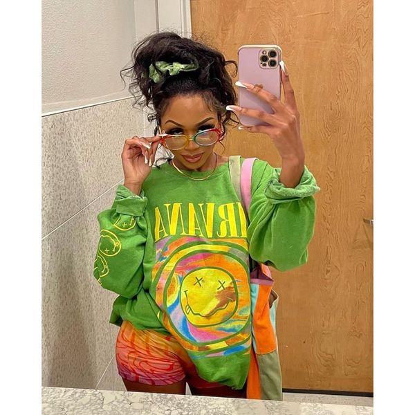 

women's t-shirt shirts letter print y2k tees streetswear winter fall clothes t casual for fashion sweatshirt 230302, White