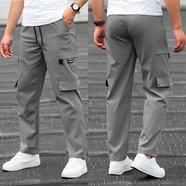 

men's clothing spring and autumn overalls 2022 new fashion brand loose straight sports casual pants, Black