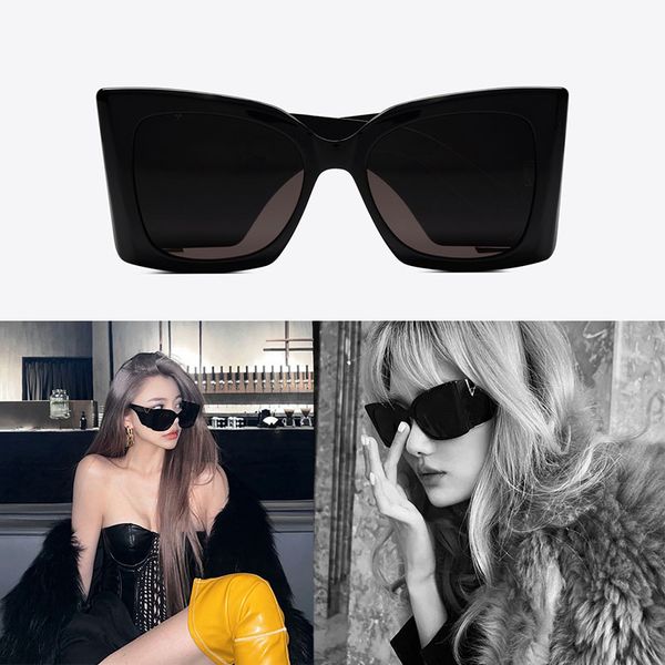 

luxury quality oversized frame sunglasses for women chunky plate limited edition m119 classic noble black gold logo designer sunglasses leat, White;black