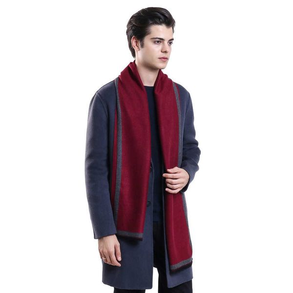 

scarves 2022 classic 180*35cm geometric gentleman elegant gray autumn winter men striped male lattice warm long scarves pashmina muffler l23, Blue;gray