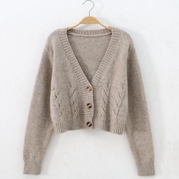 

women's knits tees lucyever solid short cardigans sweater women spring single breasted knitted jumpers causal long sleeve cardigan 230, White