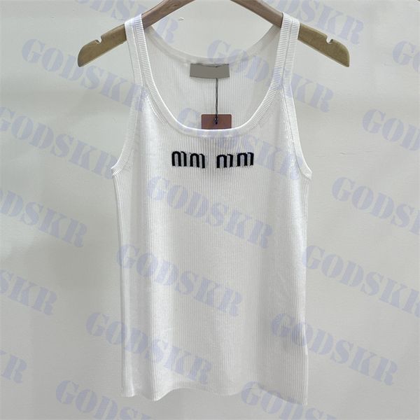 

womens white tanks letter logo suspender vests casual knit tank for women