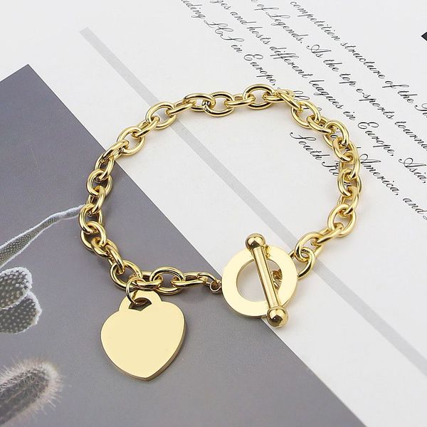 

hip hop love hearts tag t luxury bracelets for teen trendy please return to ot clasp silver color carve letters pattern gold plated mens des, Golden;silver