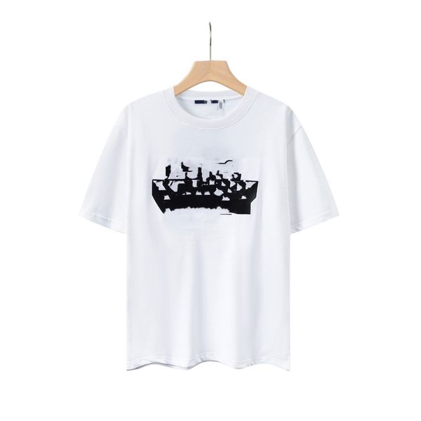 

men's t-shirts fashion men t-shirt 2023 louiseity new cotton soft wrinkle resistant printing letters casual student couple short lining, White;black
