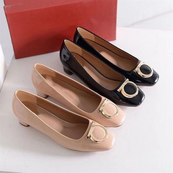 

fashion womens ballet shoes designer luxury high heels round toe platform sandals flat leather dress shoe boots thick heel wedding263h, Black