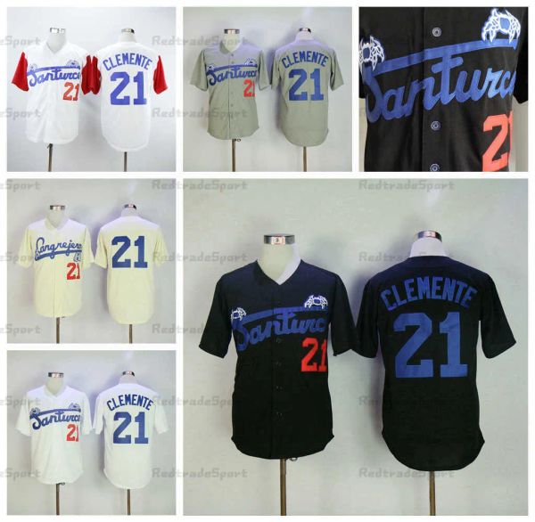 

vintage #21 roberto clemente santurce crabbers college baseball jerseys ncaa mens black jersey university stitched shirts s-xxxl, Blue;black