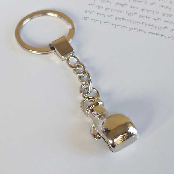 

key rings cool metal keychain boxing glove key chain car key ring silver color key holder man women gift jewelry wholesale 17171 r230301, Slivery;golden