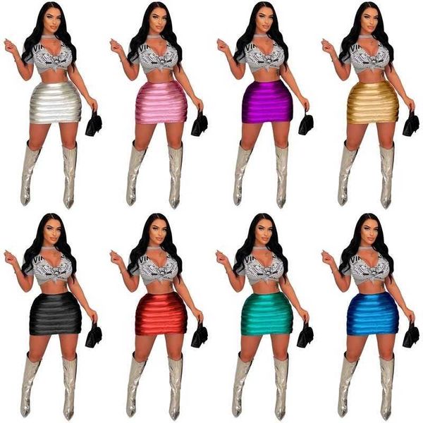 

designer womens skirt zipper gloss personalized dress cotton filled mini skirts clubwear dresses, Black