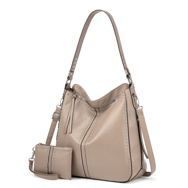 

fashion handbag women's tote bag solid color 2-piece outdoor shoulder bag