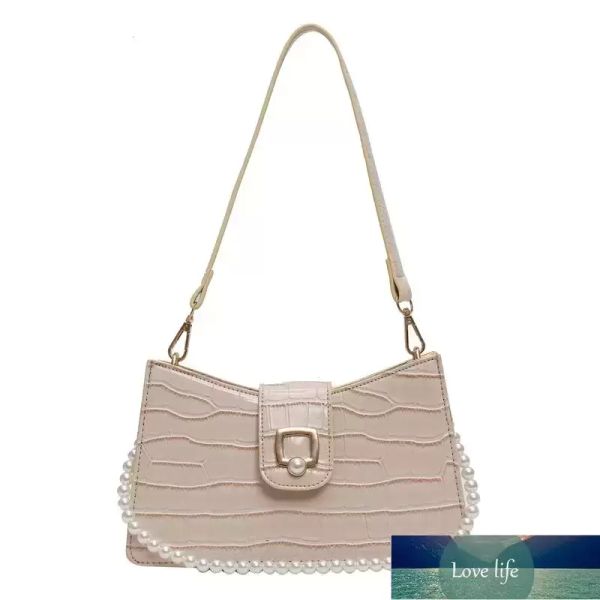 

new shoulder bag women's casual french fashion pearl chain ladies crossbody handbags, Black;red
