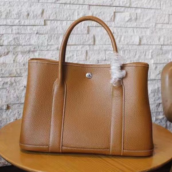 

garden party shoulder bag shopping totes bag cowhide lady handbag fashion designer large capacity wallets genuine leather classic retro wome