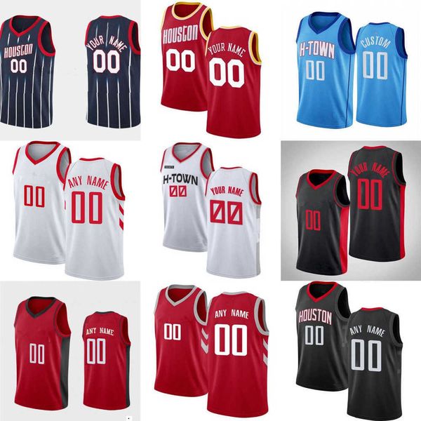 

2023 75th custom mens women houston''rockets''28 alperen sengun hakeem 34 olajuwon daniel 27 theis kenyon 6 martin jr. b, Black;red