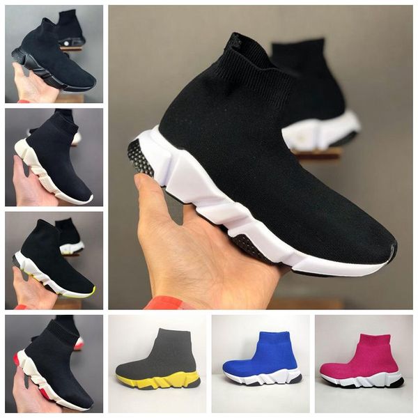

designer kids shoes boys girls sock shoes sneakers sports shoe paris toddler triple-s light balencigas balenciagas breathable classic pink g, Black