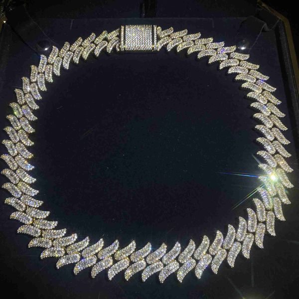

yss jewelry 925 silver hip hop jewelry 15mm prong chain