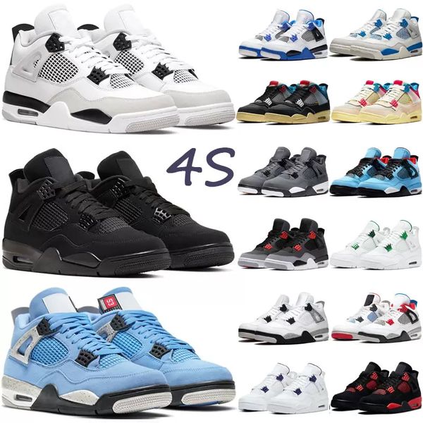 

2023 university blue 4s mens basketball shoes white guava ice oreo sail metallic fire red black cat shimmer cactus men women sneakers