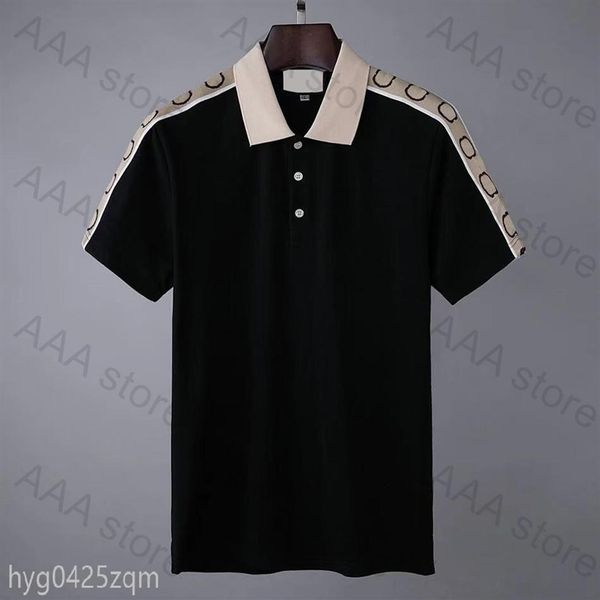 

2021ss designer polo shirts men luxury polos casual mens t shirt snake bee letter print embroidery fashion high street man tee2634, White;black