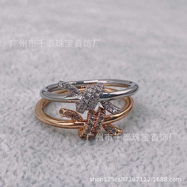 

high version tiffay knot knot ring female twist minority design 925 silver fashion personality light luxury gu ailing same