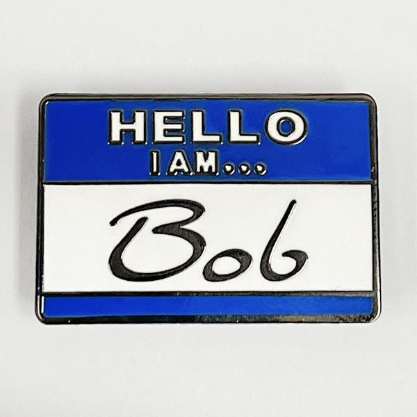 

hello i am bob pin cute anime movies games hard enamel pins collect metal cartoon brooch backpack hat bag collar lapel badges, Blue