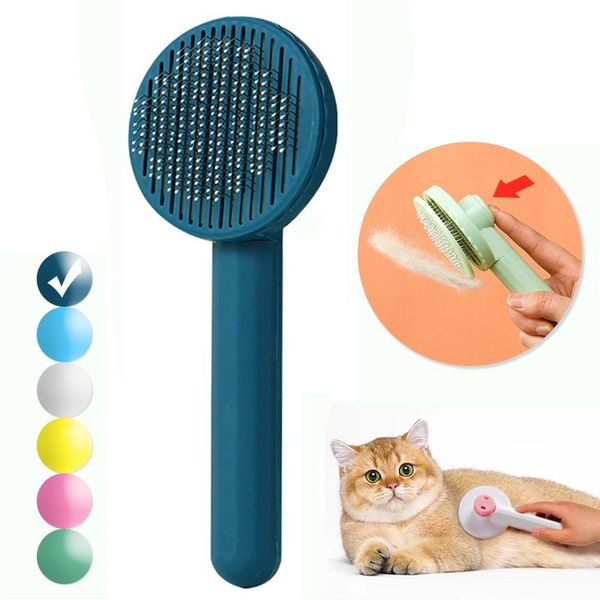 

Cat Brush Dog Salon Pet Grooming Brush for Cats Remove Hairs Pet Cat Hair Remover Pets Hair Removal Comb Puppy Kitten Grooming Accessories, Cream-coloured