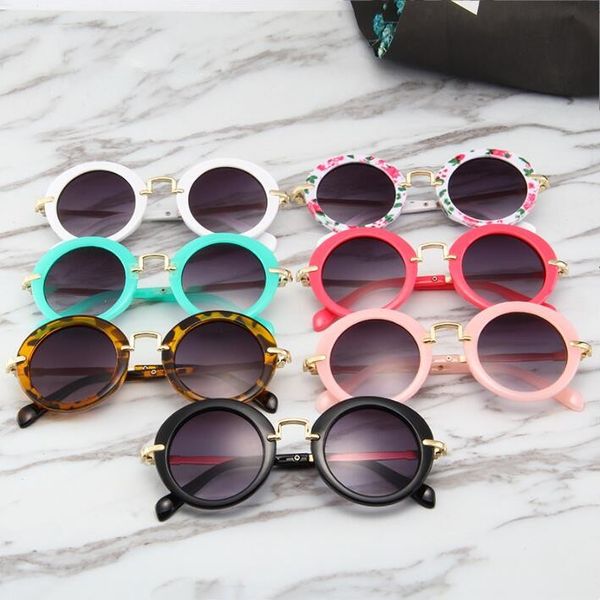 

kids sunglasses children colourful sun glasses girls round metal frame sunglass boys ultraviolet-proof beach eyewear eyeglasses kids accesso, Blue