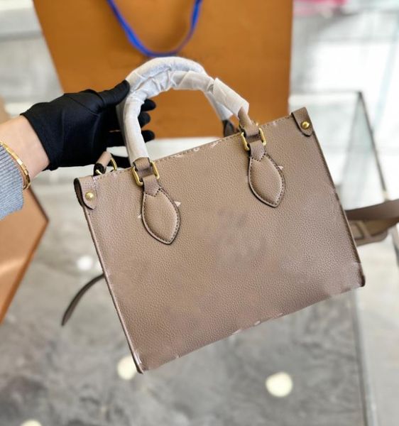 

onthego tote bag designer bag womens handbags flower ladies new style genuine leather purse heart accessories 25cm