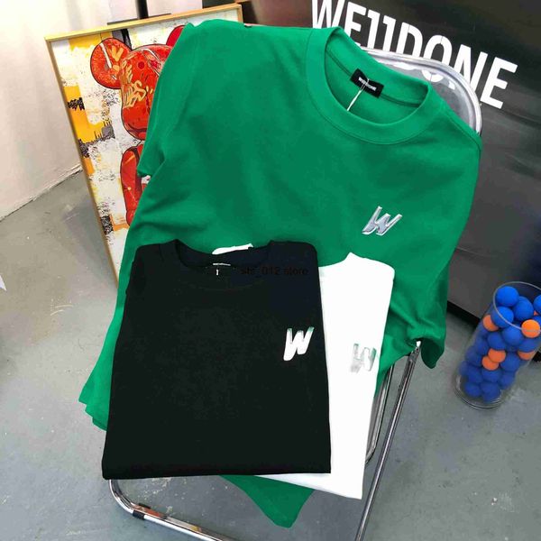 

men's t-shirts the correct version of well letter w foaming women's short-sleeved hip-hop high street fashion couple loose tee sum, White;black