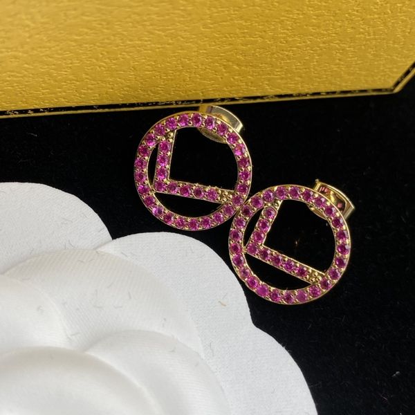 

2023-earrings designer for women stud luxury gold heart shape pearl crystal gold double f letter 925s silver jewelry classic 159, Golden;silver